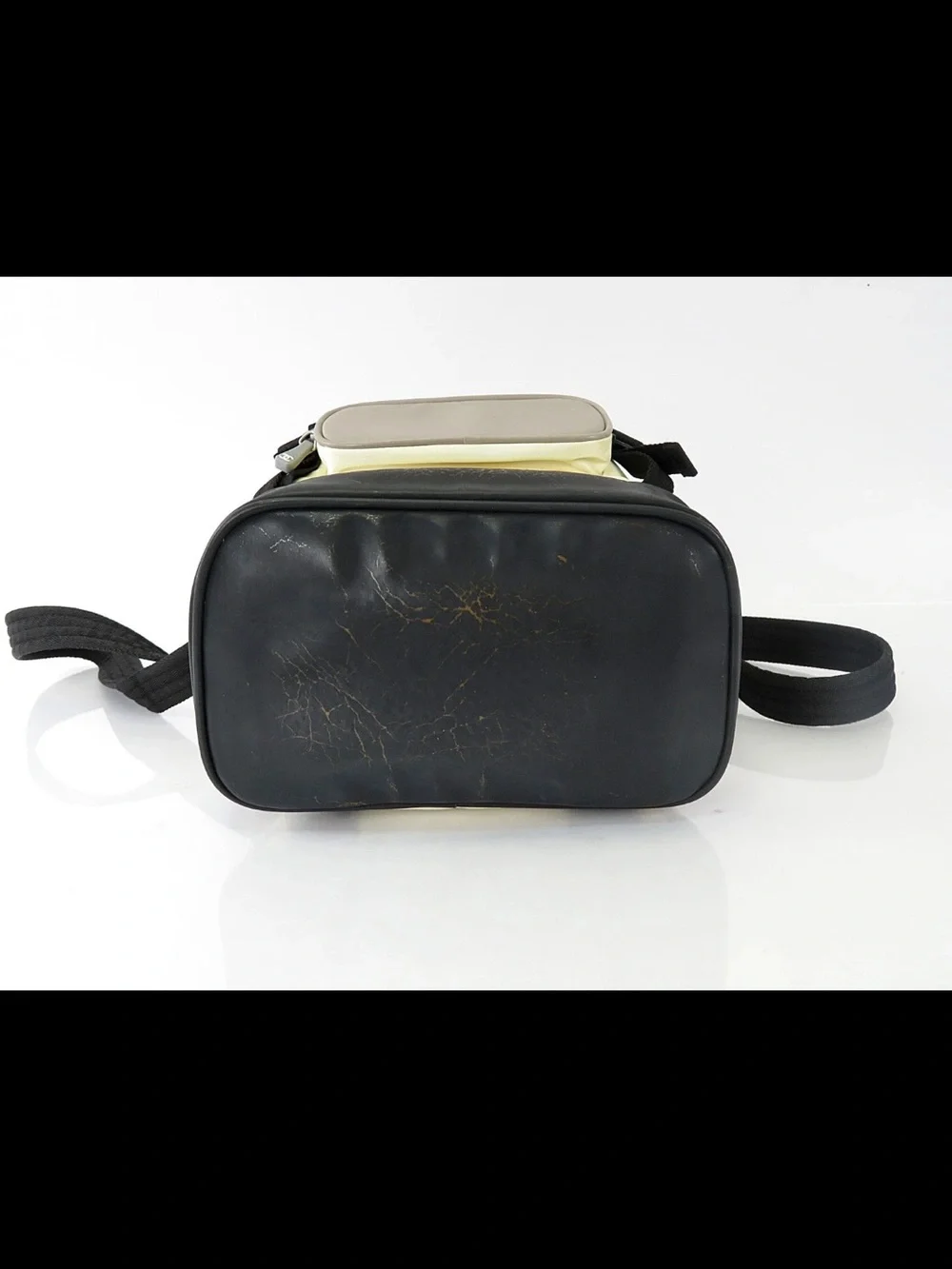 CHANEL Cream, Taupe & Black Nylon Crossbody Backpack